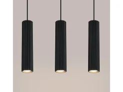 Best Sollux Lighting Lámpara colgante Gloow minimalista de aluminio - 3 fuentes luminosas 3000K - L.45 x A.98 cm - Negro