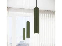 Sollux Lighting Lámpara colgante Gloow minimalista de aluminio - 3 fuentes luminosas 4000K - L.45 x A.98 cm - oliva Verde Online