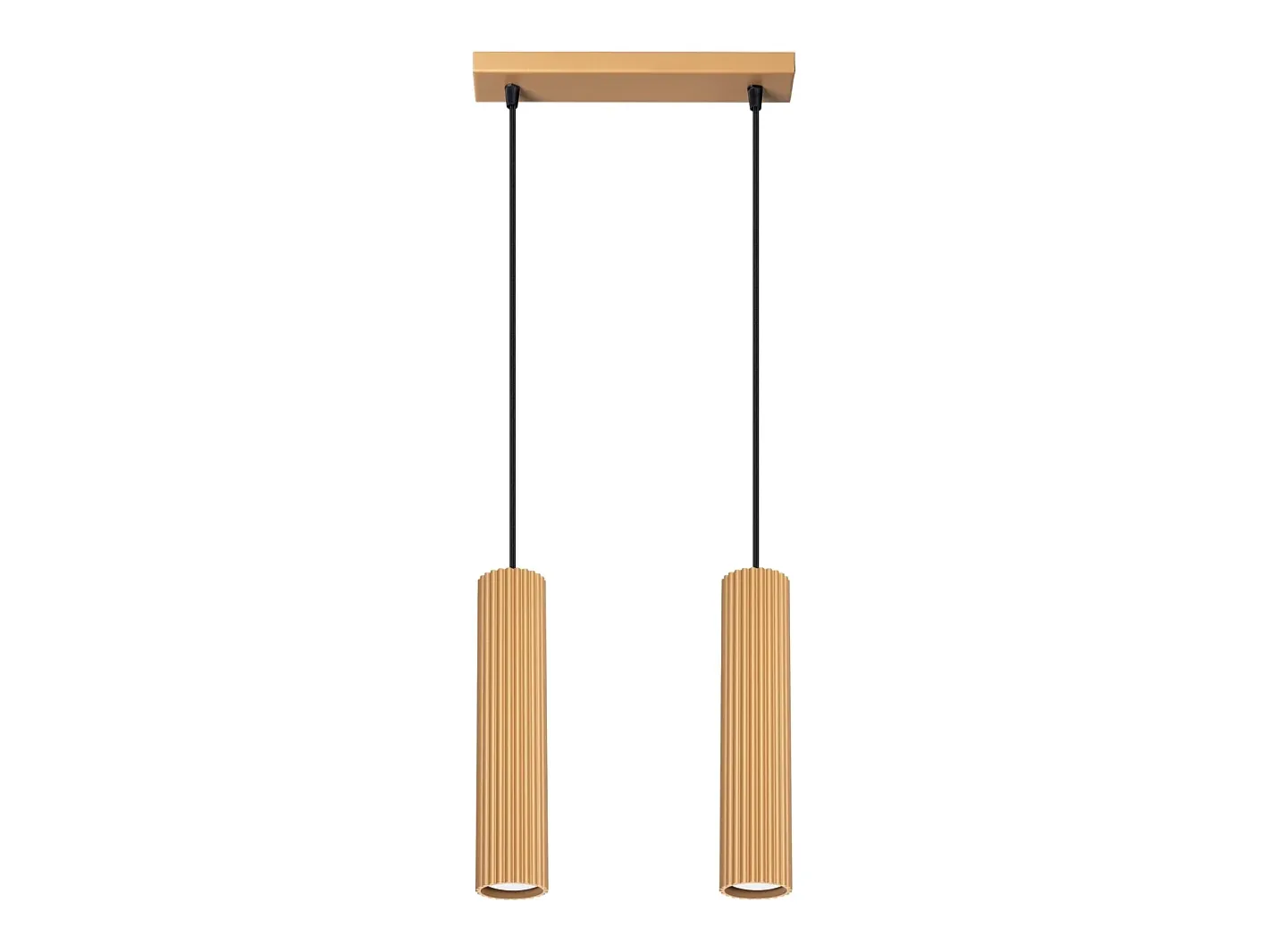 Sollux Lighting Lámpara Suspendida-Lámpara colgante Gloow minimalista de aluminio - 2 fuentes luminosas 4000K - L.30 x A.90 cm - Dorado