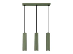 Sollux Lighting Lámpara Suspendida-Lámpara colgante Gloow minimalista de aluminio - 3 fuentes luminosas 3000K - L.45 x A.98 cm - oliva Verde