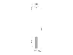 Outlet Sollux Lighting Lámpara colgante Gloow minimalista de aluminio - 1 fuentes luminosas 4000K - L.8 x A.118 cm - oliva Verde