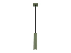 Outlet Sollux Lighting Lámpara colgante Gloow minimalista de aluminio - 1 fuentes luminosas 4000K - L.8 x A.118 cm - oliva Verde