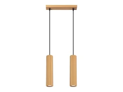 Sollux Lighting Lámpara Suspendida-Lámpara colgante Gloow minimalista de aluminio - 2 fuentes luminosas 3000K - L.30 x A.90 cm - Dorado