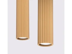 Sollux Lighting Lámpara Suspendida-Lámpara colgante Gloow minimalista de aluminio - 2 fuentes luminosas 3000K - L.30 x A.90 cm - Dorado