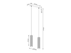 Sollux Lighting Lámpara colgante Gloow minimalista de aluminio - 2 fuentes luminosas 4000K - L.30 x A.90 cm - oliva Verde Sale