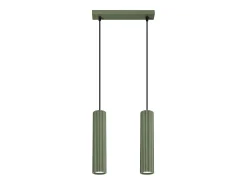 Sollux Lighting Lámpara colgante Gloow minimalista de aluminio - 2 fuentes luminosas 4000K - L.30 x A.90 cm - oliva Verde Sale