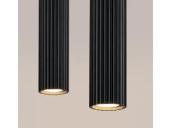 Best Sollux Lighting Lámpara colgante Gloow minimalista de aluminio - 2 fuentes luminosas 4000K - L.30 x A.90 cm - Negro