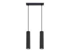 Best Sollux Lighting Lámpara colgante Gloow minimalista de aluminio - 2 fuentes luminosas 4000K - L.30 x A.90 cm - Negro