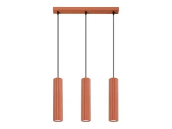 Clearance Sollux Lighting Lámpara colgante Gloow minimalista de aluminio - 3 fuentes luminosas 3000K - L.45 x A.98 cm - ocre Rojo