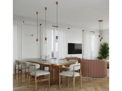 Sollux Lighting Lámpara Colgante Halo Moderno De Aluminio/Vidrio - 1 Fuentes Luminosas - L.12 X A.120 Cm - Moca Marru00f3n New