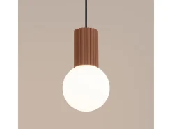 Sollux Lighting Lámpara Colgante Halo Moderno De Aluminio/Vidrio - 1 Fuentes Luminosas - L.12 X A.120 Cm - Moca Marru00f3n New