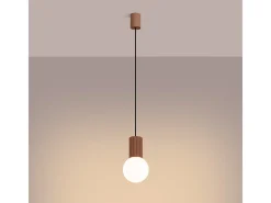 Sollux Lighting Lámpara Colgante Halo Moderno De Aluminio/Vidrio - 1 Fuentes Luminosas - L.12 X A.120 Cm - Moca Marru00f3n New