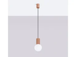 Sollux Lighting Lámpara Colgante Halo Moderno De Aluminio/Vidrio - 1 Fuentes Luminosas - L.12 X A.120 Cm - Moca Marru00f3n New