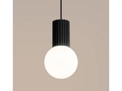 Sollux Lighting Lámpara Colgante Halo Moderno De Aluminio/Vidrio - 1 Fuentes Luminosas - L.12 X A.120 Cm - Negro Best