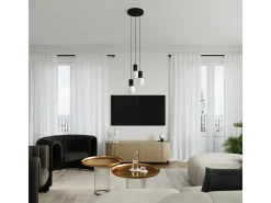 Sollux Lighting Lámpara Colgante Halo Moderno De Aluminio/Vidrio - 1 Fuentes Luminosas - L.12 X A.120 Cm - Negro Best