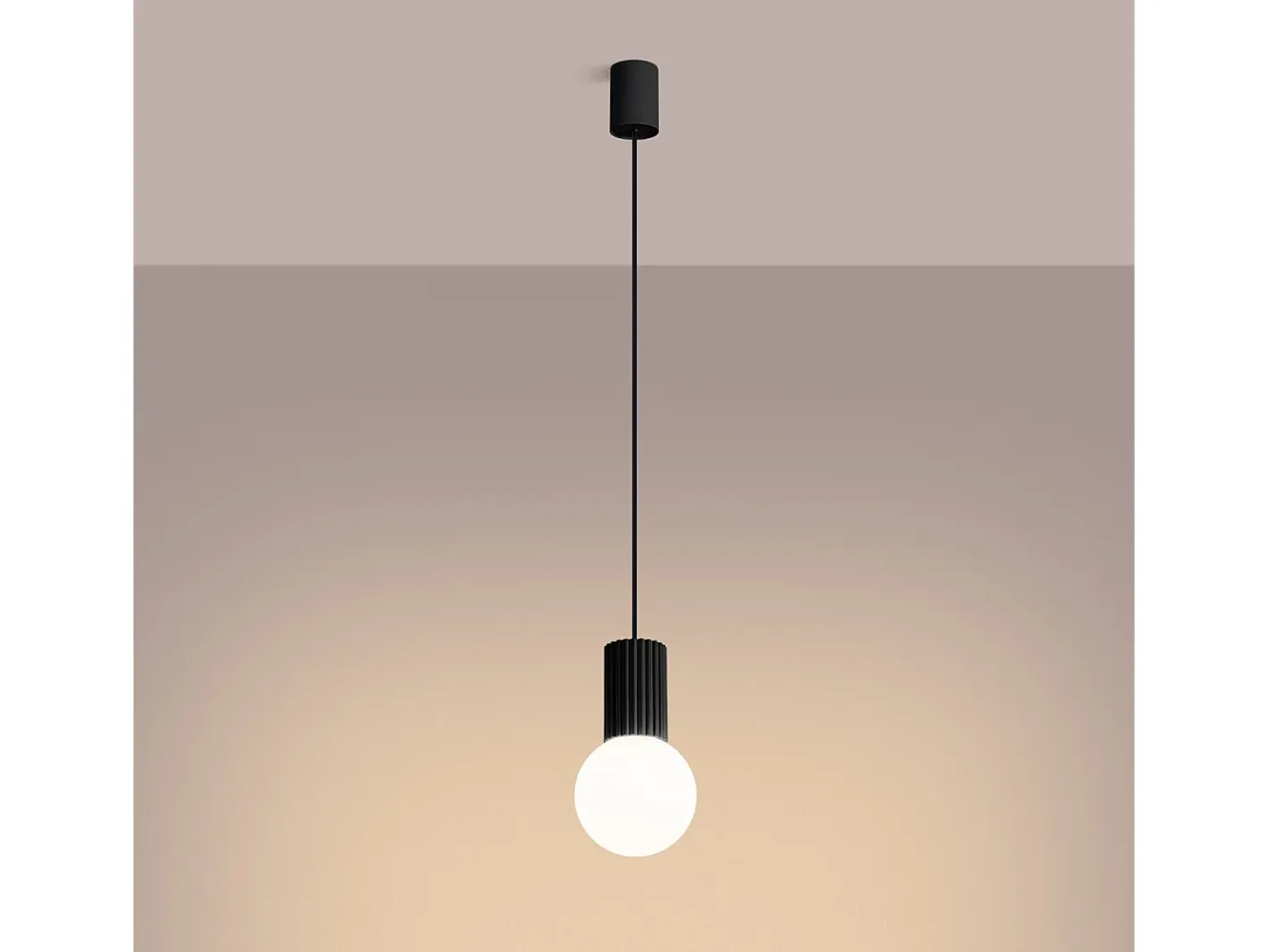 Sollux Lighting Lámpara Colgante Halo Moderno De Aluminio/Vidrio - 1 Fuentes Luminosas - L.12 X A.120 Cm - Negro Best