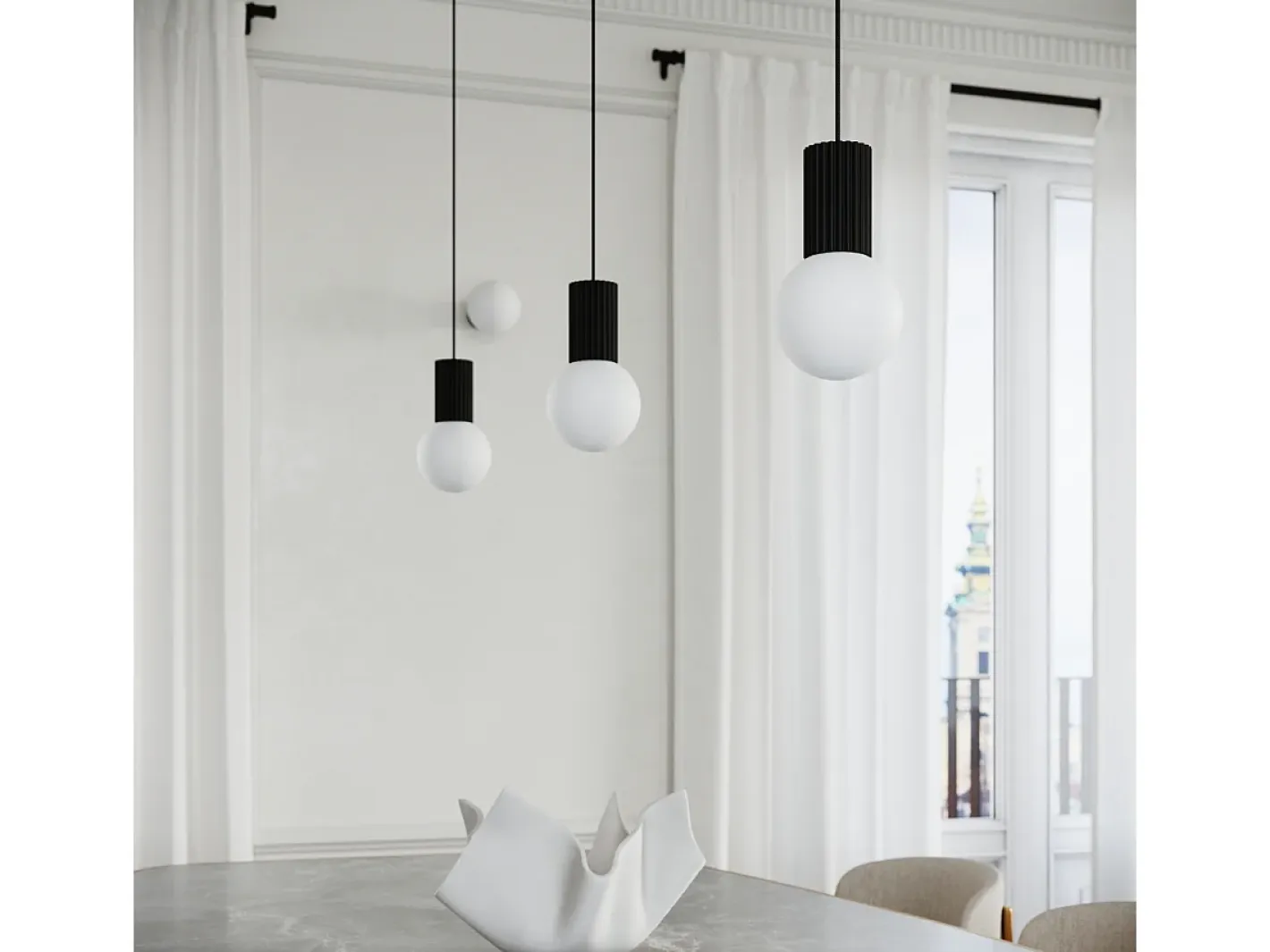 Sollux Lighting Lámpara Colgante Halo Moderno De Aluminio/Vidrio - 1 Fuentes Luminosas - L.12 X A.120 Cm - Negro Best