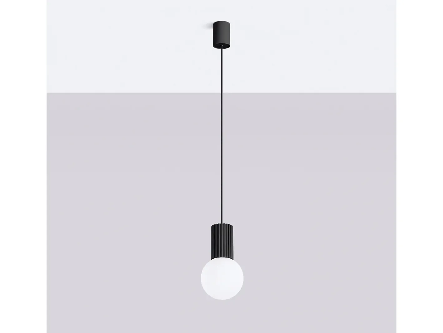 Sollux Lighting Lámpara Colgante Halo Moderno De Aluminio/Vidrio - 1 Fuentes Luminosas - L.12 X A.120 Cm - Negro Best