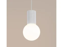 Sollux Lighting Lámpara Suspendida-Lámpara Colgante Halo Moderno De Aluminio/Vidrio - 1 Fuentes Luminosas - L.12 X A.120 Cm - Blanco