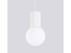 Sollux Lighting Lámpara Suspendida-Lámpara Colgante Halo Moderno De Aluminio/Vidrio - 1 Fuentes Luminosas - L.12 X A.120 Cm - Blanco
