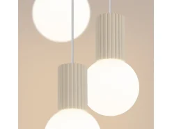 Sollux Lighting Lámpara Colgante Halo Moderno De Aluminio/Vidrio - 3 Fuentes Luminosas - L.25 X A.125 Cm - Beige Clearance