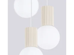 Sollux Lighting Lámpara Colgante Halo Moderno De Aluminio/Vidrio - 3 Fuentes Luminosas - L.25 X A.125 Cm - Beige Clearance