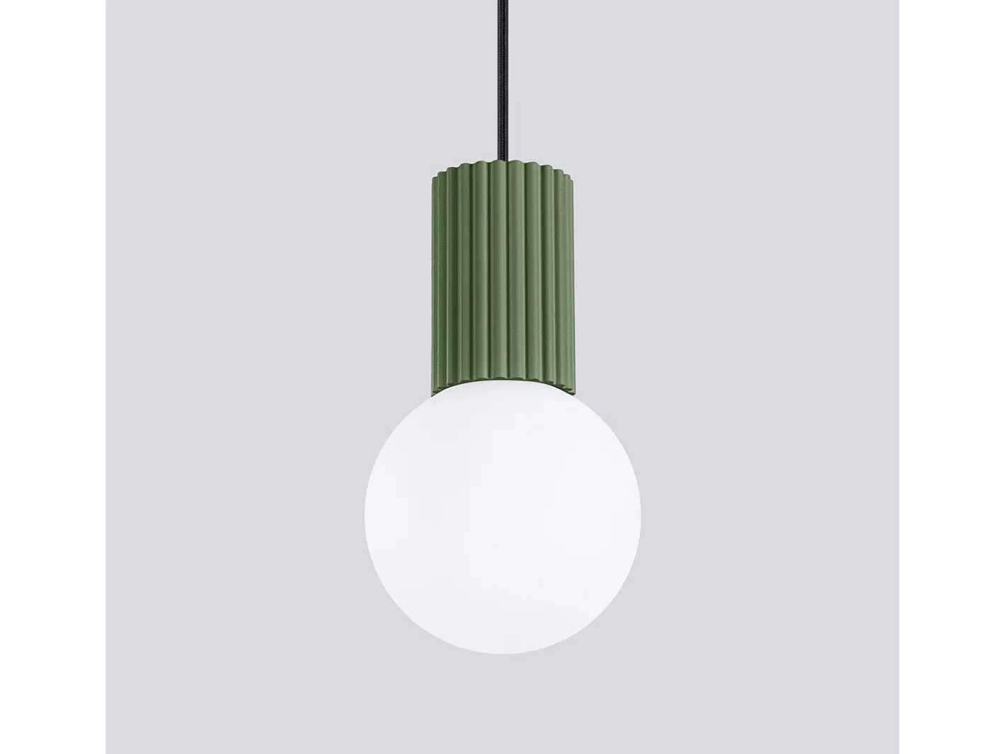 Sollux Lighting Lámpara Colgante Halo Moderno De Aluminio/Vidrio - 1 Fuentes Luminosas - L.12 X A.120 Cm - Oliva Verde Clearance