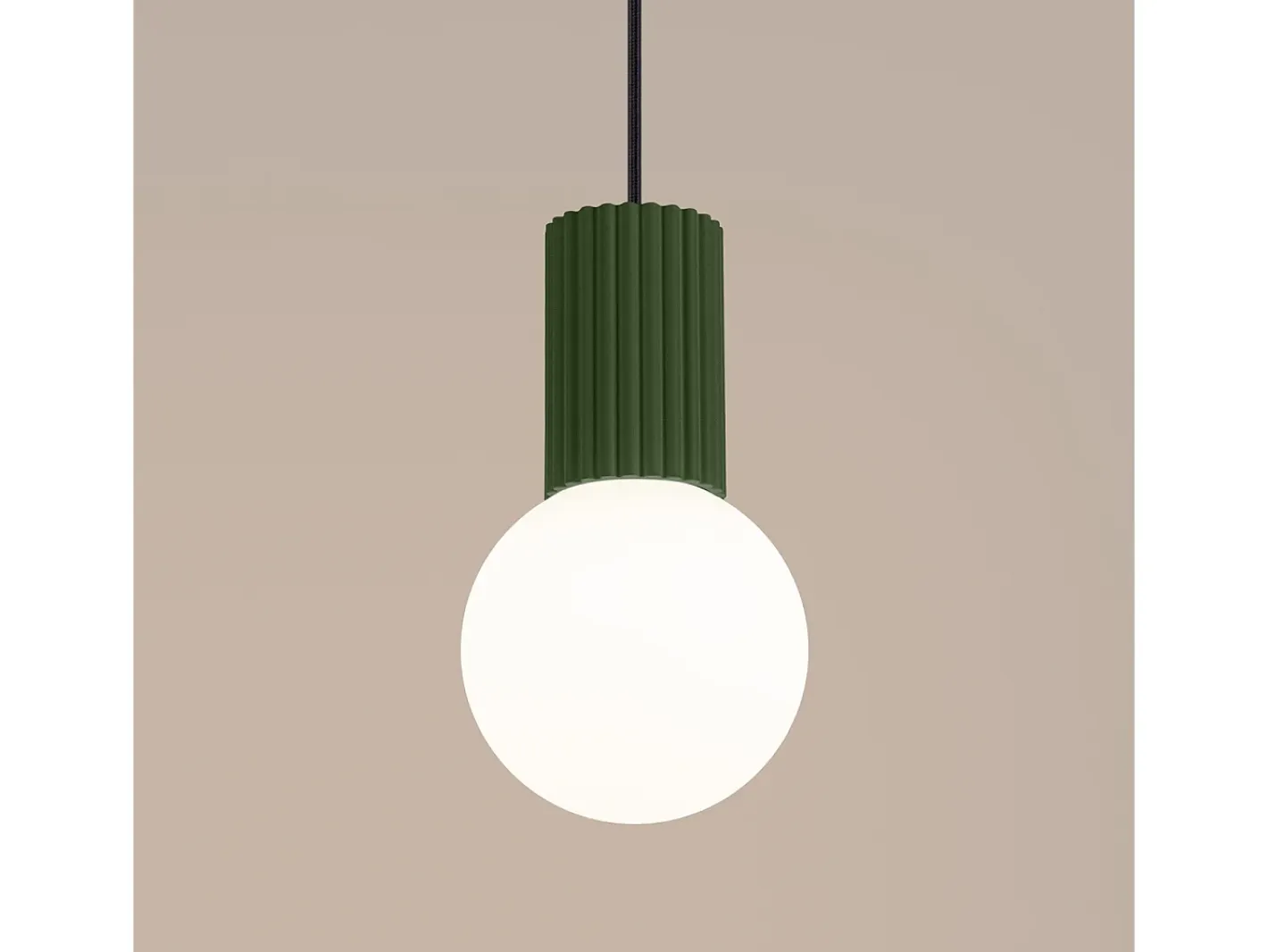 Sollux Lighting Lámpara Colgante Halo Moderno De Aluminio/Vidrio - 1 Fuentes Luminosas - L.12 X A.120 Cm - Oliva Verde Clearance