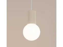 Sollux Lighting Lámpara Colgante Halo Moderno De Aluminio/Vidrio - 1 Fuentes Luminosas - L.12 X A.120 Cm - Beige