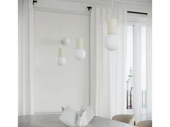 Sollux Lighting Lámpara Colgante Halo Moderno De Aluminio/Vidrio - 1 Fuentes Luminosas - L.12 X A.120 Cm - Beige