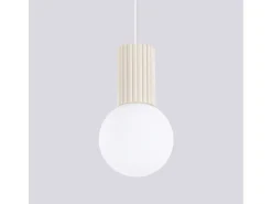 Sollux Lighting Lámpara Colgante Halo Moderno De Aluminio/Vidrio - 1 Fuentes Luminosas - L.12 X A.120 Cm - Beige