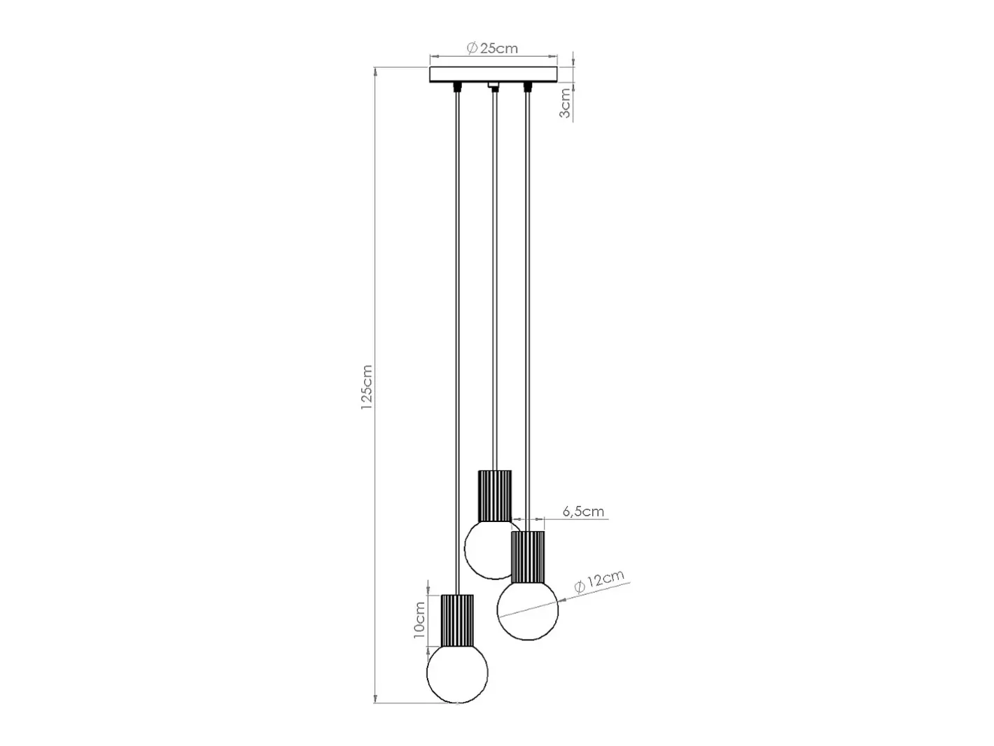 Outlet Sollux Lighting Lámpara Colgante Halo Moderno De Aluminio/Vidrio - 3 Fuentes Luminosas - L.25 X A.125 Cm - Blanco