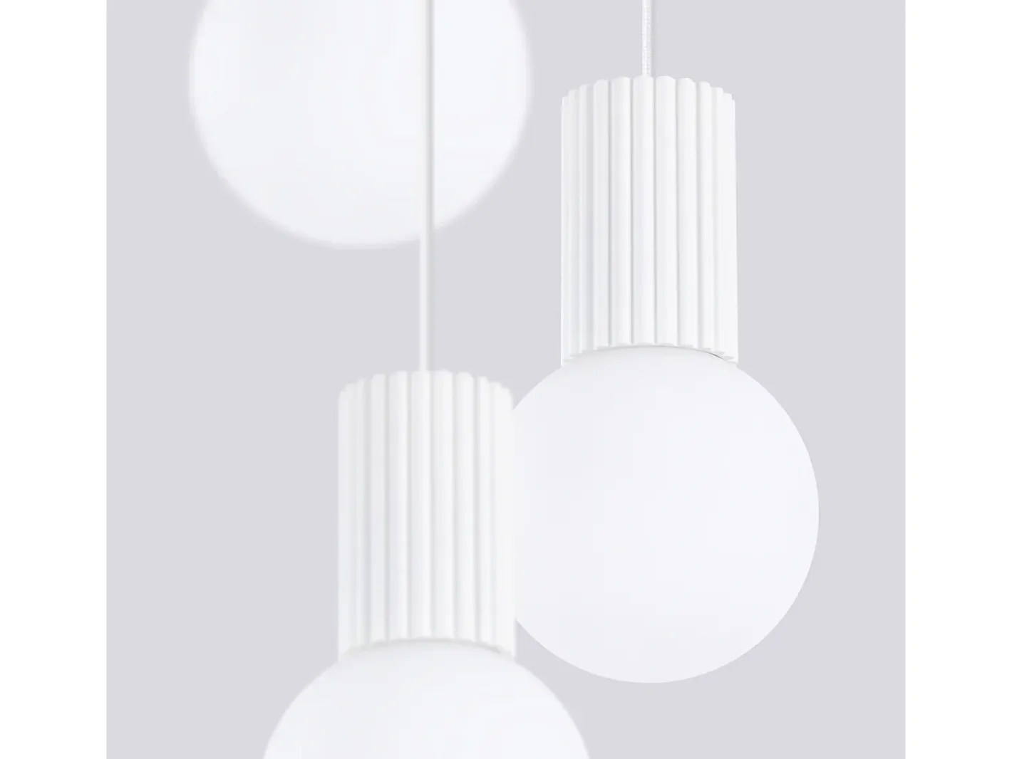 Outlet Sollux Lighting Lámpara Colgante Halo Moderno De Aluminio/Vidrio - 3 Fuentes Luminosas - L.25 X A.125 Cm - Blanco