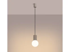 Sollux Lighting Lámpara Suspendida-Lámpara Colgante Halo Moderno De Aluminio/Vidrio - 1 Fuentes Luminosas - L.12 X A.120 Cm - Gris Pardo Marru00f3n
