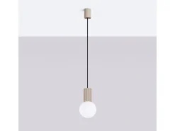 Sollux Lighting Lámpara Suspendida-Lámpara Colgante Halo Moderno De Aluminio/Vidrio - 1 Fuentes Luminosas - L.12 X A.120 Cm - Gris Pardo Marru00f3n