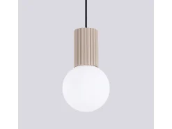 Sollux Lighting Lámpara Suspendida-Lámpara Colgante Halo Moderno De Aluminio/Vidrio - 1 Fuentes Luminosas - L.12 X A.120 Cm - Gris Pardo Marru00f3n