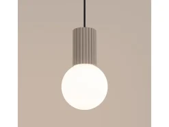 Sollux Lighting Lámpara Suspendida-Lámpara Colgante Halo Moderno De Aluminio/Vidrio - 1 Fuentes Luminosas - L.12 X A.120 Cm - Gris Pardo Marru00f3n