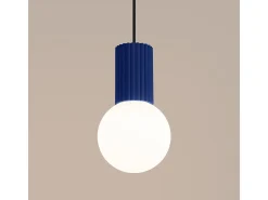 Sollux Lighting Lámpara Suspendida-Lámpara Colgante Halo Moderno De Aluminio/Vidrio - 1 Fuentes Luminosas - L.12 X A.120 Cm - Ultramarino Azul