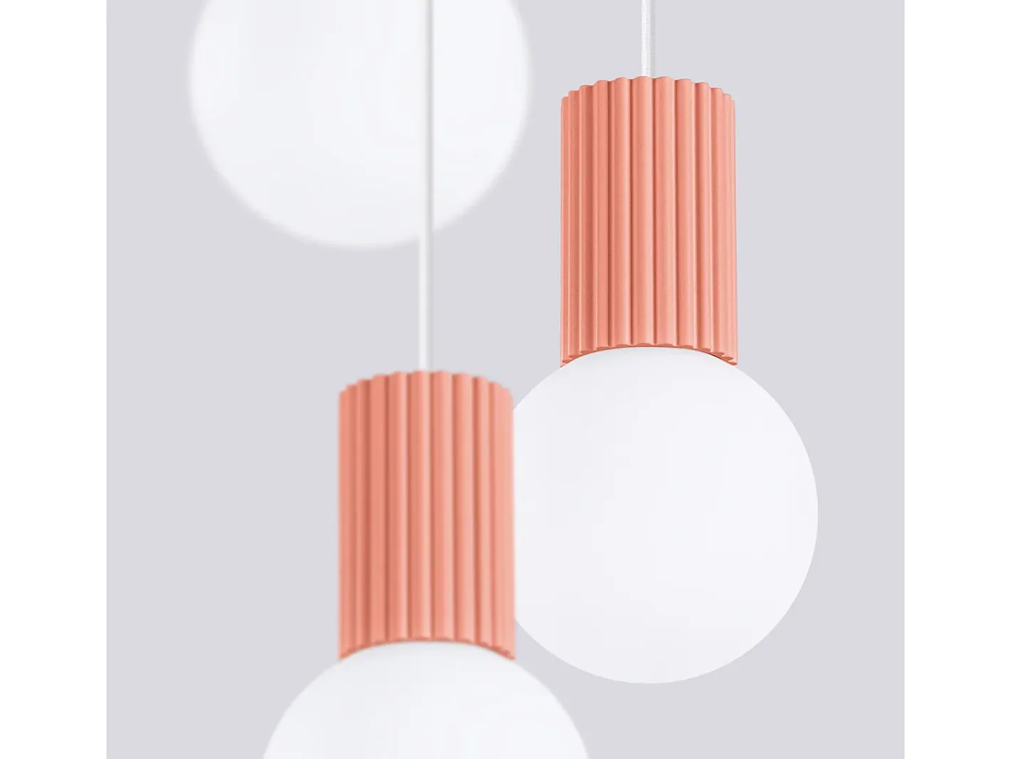 Hot Sollux Lighting Lámpara Colgante Halo Moderno De Aluminio/Vidrio - 3 Fuentes Luminosas - L.25 X A.125 Cm - Durazno Rosa