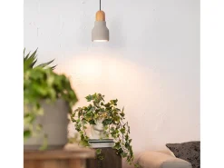 Ledkia Lámpara Colgante Hormigón y Madera Luster Gris Piedra Multicolor Best