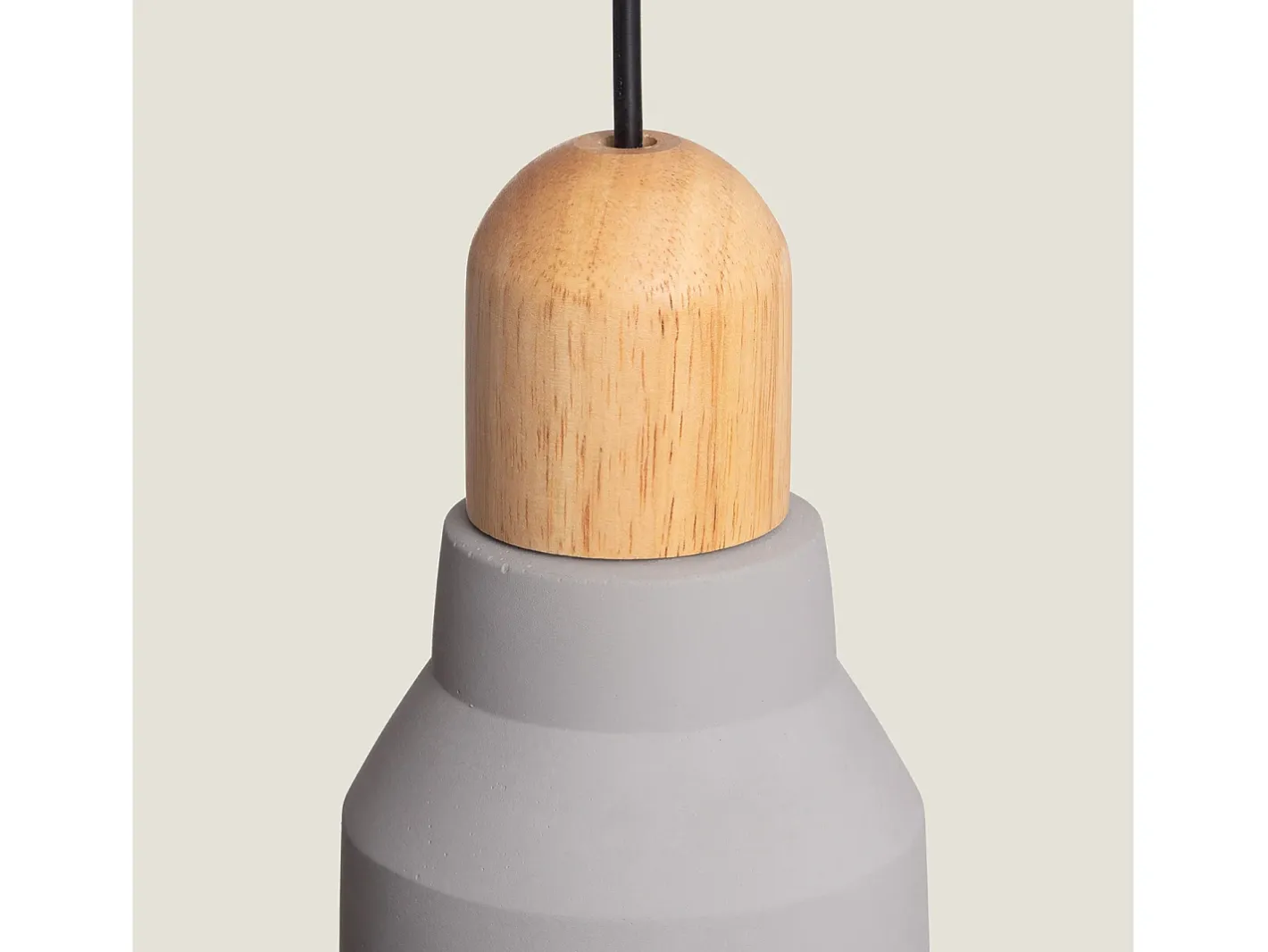 Ledkia Lámpara Colgante Hormigón y Madera Luster Gris Piedra Multicolor Best