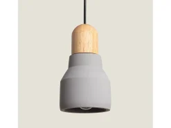 Ledkia Lámpara Colgante Hormigón y Madera Luster Gris Piedra Multicolor Best