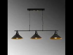 Concept-Usine Lámpara colgante industrial negra de 3 luces ERIKA Negro Hot