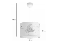 Sale TDK IMPORT Lámpara Colgante Infantil Blanca Con Motivo Lunar 24x21 cm Blanco