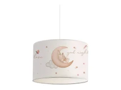 Sale TDK IMPORT Lámpara Colgante Infantil Blanca Con Motivo Lunar 24x21 cm Blanco