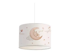 Sale TDK IMPORT Lámpara Colgante Infantil Blanca Con Motivo Lunar 24x21 cm Blanco