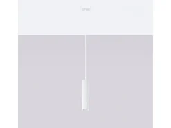 Sale Sollux Lighting Lámpara Colgante Karbon Minimalista De Aluminio - 1 Fuentes Luminosas - L.8 X A.118 Cm - Blanco