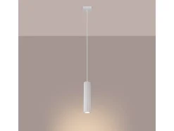 Sale Sollux Lighting Lámpara Colgante Karbon Minimalista De Aluminio - 1 Fuentes Luminosas - L.8 X A.118 Cm - Blanco