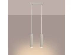 Sollux Lighting Lámpara Colgante Karbon Minimalista De Aluminio - 2 Fuentes Luminosas - L.30 X A.90 Cm - Beige Discount
