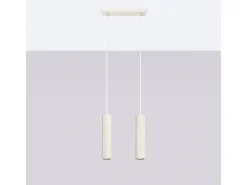 Sollux Lighting Lámpara Colgante Karbon Minimalista De Aluminio - 2 Fuentes Luminosas - L.30 X A.90 Cm - Beige Discount